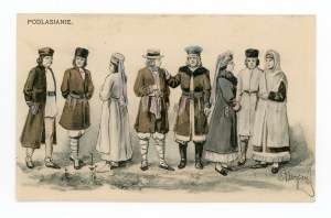Podlasie people - art postcard (1009)
