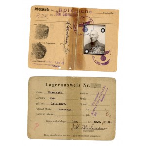 Lagerausweis - dokumenty więźnia 2 szt., obóz pracy w Niemczech, 1944 (303)