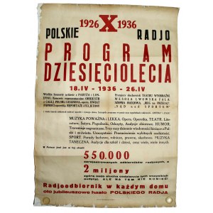 Plakat Polskie Radio 1926-1936. Program Dziesięciolecia, II RP (120)
