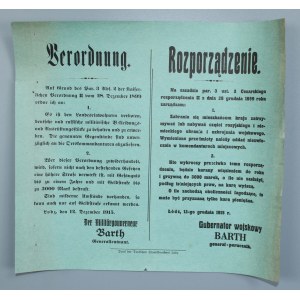 Niemieckie rozporządzenie - nakaz rekwizycji rosyjskiego i niemieckie wyposażenia i umundurowania wojskowego, Łódź, 12 grudnia 1915r (234)