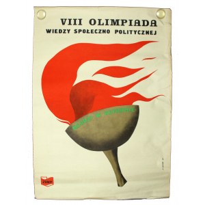 Plakat PRL - VIII olimpiada wiedzy społeczno politycznej. Proj.: M.Dworak 1982 (452)
