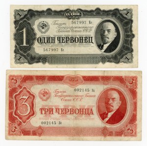 Rusko, sada 1 a 3 rublů 1937. celkem 2 ks. (207)