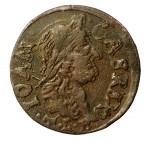 Jan II Kazimír, měděný šilink (boratin), 1664, Ujazdów (548)