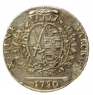 Germany, Saxony, Frederick August III, 1790 IEC thaler, Dresden. Rare vintage (558)