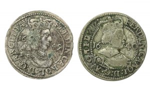 Austria, Ferdinand Charles, 3 krajcars 1640-1649. total of 2 pcs. (612)