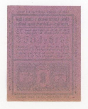 Lodž, potravinový lístek na chléb 1918 - 73 - jednorázový (410)