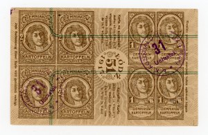Lodž, potravinový lístek na brambory 1917 - 51 (415)
