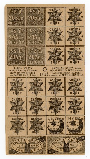 Lodž, potravinový lístek na chléb 1915 - O (417)
