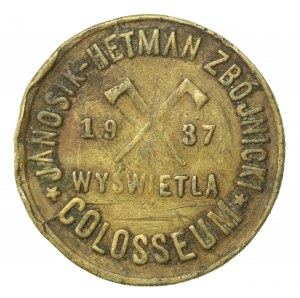 Warsaw, Colosseum Cinema 1937, advertising token for the film Janosik (812)