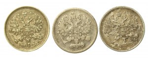 Rusko, sada 10 kopějek 1861-1899. celkem 3 ks. (848)