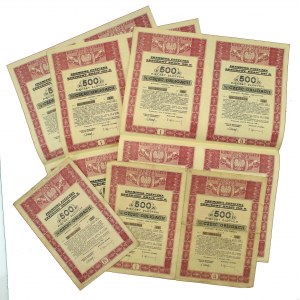 Premiowa Pożyczka Odbudowy Kraju 1946, Emisja A i C, 15 x 500 złotych (628)