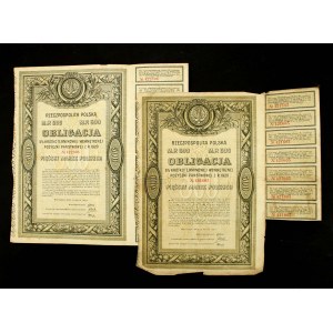 5% Short-term State Loan 1920, 500 mkp bond. Set of 2 pcs. (646)