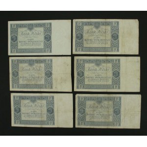 II RP, set of 5 gold 1930s. total of 6 pcs. (657)