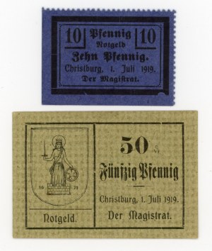Dzierzgoń/Christburg; Magistrát; 10 a 50 fenig 1919 (456)