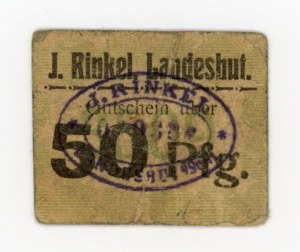 Kamienna Góra/Landeshut; J. Rinkel; 50 fenigów b.d. - bardzo rzadki (461)