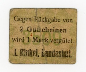 Kamienna Góra/Landeshut; J. Rinkel; 50 fenigów b.d. - bardzo rzadki (461)