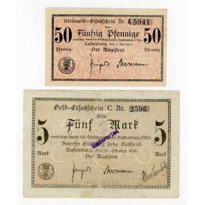Kętrzyn/Rastenburg; Magistrat; 5 Marek 1918 i 50 fenigów 1919 (463)