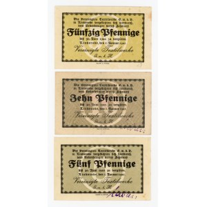 Lipinki Luzycki/Linderode; 5, 10 and 50 fenig 1921 (467)