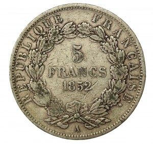 France, Napoleon III, 5 francs 1852, Paris (701)