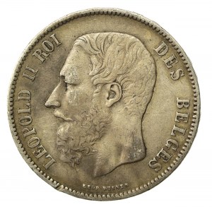 Belgium, Leopold II, 5 francs 1869 (703)
