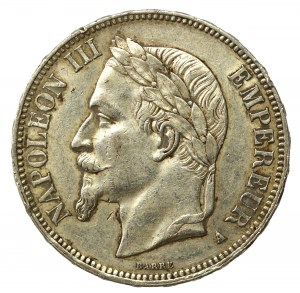 France, Napoleon III, 5 francs 1867, Paris (704)