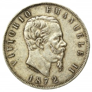 Italy, Victor Emmanuel II, 5 lire 1872, Milan (705)