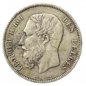 Belgium, Leopold II, 5 francs 1873 (707)