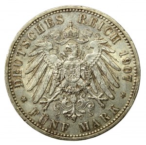 Germany, Prussia, Wilhelm II, 5 marks 1907 (720)