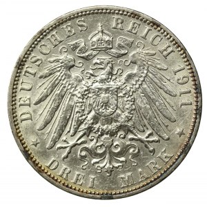 Německo, Hamburg, 3 Marks 1911 (727)