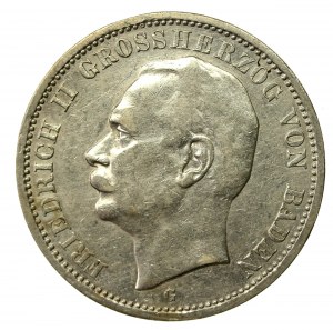 Germany, Baden, Friedrich II, 3 marks 1911 (729)