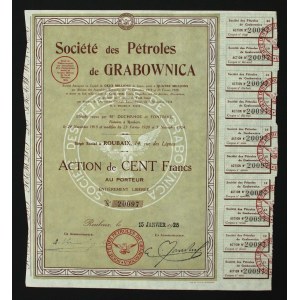 Societe des Petroles de Grabownica, share of 100 francs, 1925 (678)