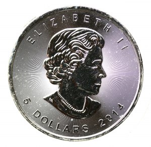 Canada, Elizabeth II, $5 2014 - Maple leaf, 1 oz Ag 999 (699)