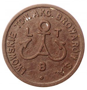 Lviv; Lviv Breweries Joint-Stock Society; denomination 1 - c. bronze (950)