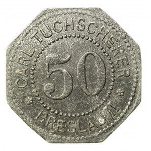 Wrocław/Breslau; Carl Tuscherer; Kleingeldersatzmarke 50 fenigów (963)