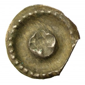 Brakteat, XIII/XIV w.; Łeb barana w prawo; BRP Lubomia (981)