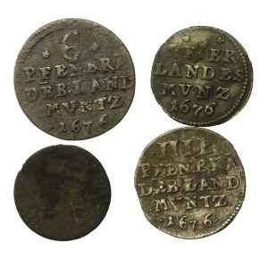 Branderburg-Prusko, Fridrich Vilém, sada 3, 4, 6 feniků. Celkem 4 kusy (990)
