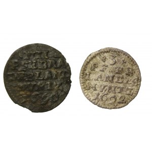 Pomořansko - Braniborsko, Fridrich III., 3 feniky 1692 a 4 feniky 1690, Stargard. Celkem 2 kusy (991)