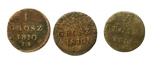 Varšavské knížectví, sada mincí 1810-1811. celkem 3 ks. (285)