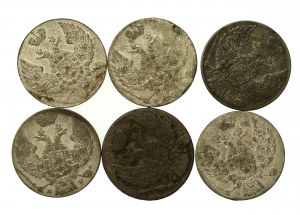 Ruské dělení, sada 10 grošů 1835-1840. celkem 6 ks. (291)