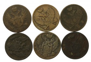 Ruské dělení, sada 3 grošů 1817-1841. celkem 6 ks. (297)