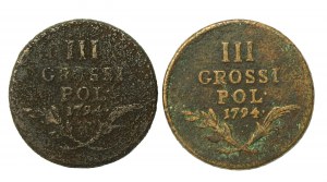 Galicie a Lodomerie, sada 3 haléřů 1794. celkem 2 kusy (492)