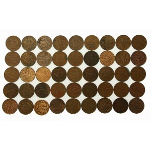 II RP, zestaw 2 grosze 1925-1939. Razem 45 szt. (135)