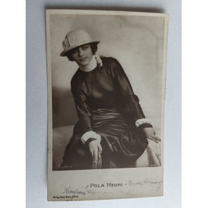CARTOLINA FOTOGRAFICA DI POLA NEGRI, FRANCOBOLLO, FRANCOBOLLO 1920