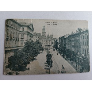 POCZTÓWKA LWÓW, RYNEK, STEMPEL, 1915 R