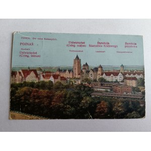 POCZTÓWKA POZNAŃ UNIWERSYTET, DYREKCJA STAROSTWA KRAJOWEGO, DYREKCJA POCZTOWA 1922 R