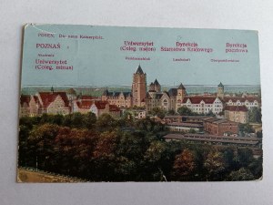 POSTCARD POZNAŃ UNIVERSITY, NATIONAL STAROSTY DIRECTORATE, POST OFFICE DIRECTORATE 1922