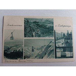 POHLEDNICE ZAKOPANE, LANOVKA NA KASPROWY, 1938, ZNÁMKA, RAZÍTKO