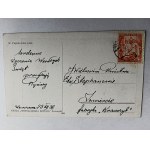 POCZTÓWKA MALARSTWO POLSKIE POGONOWSKA, GÓRAL SKRZYPCE, BOŻE NARODZENIE, ZNACZEK, 1938 R