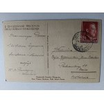 POSTCARD PAINTING POLISH CHRISTMAS, CAROLERS, STAMP
