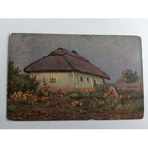 POSTCARD PAINTING POLISH EVENING WRZESZCZ, PRE-WAR